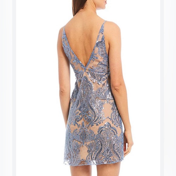 Free People night shimmer double lined mini dress - Picture 2 of 10